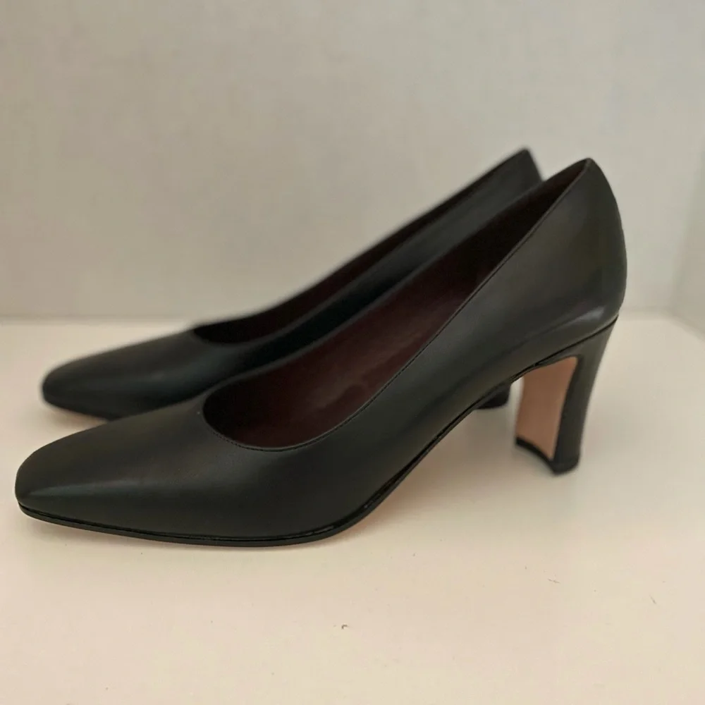 Renzo Fontanelli Black High Heel Leather Pumps, Size 9 AAAA, Made In Italy, EUC. - Picture 1 of 9